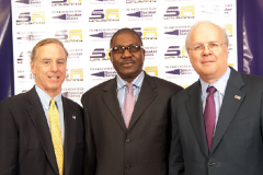 Dr. Somide with former Vermont Governor and Democratic presidential candidate, Doctor Howard Dean and Republican campaign strategist Karl Rove at an event